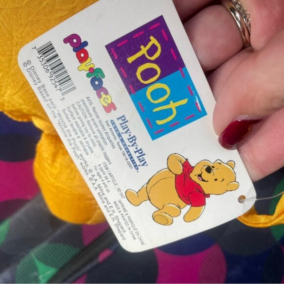 Vintage Disney Winnie the Pooh Nylon Plush Pillow 13” Play by Play 3D Face - Picture 4 of 9